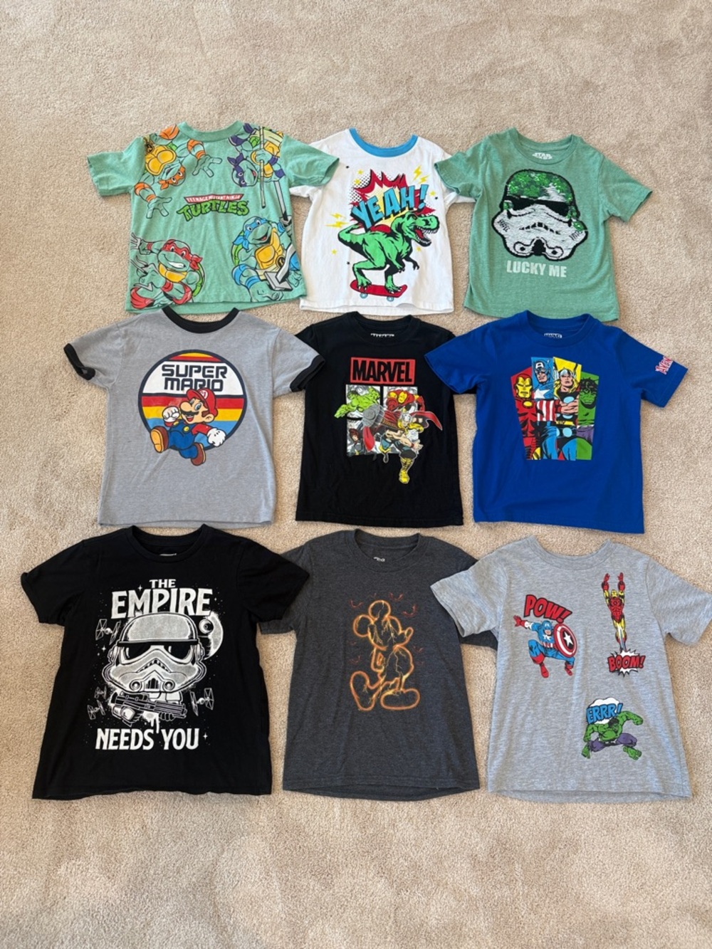 4-5T Boys Graphic Tees - 9 pieces